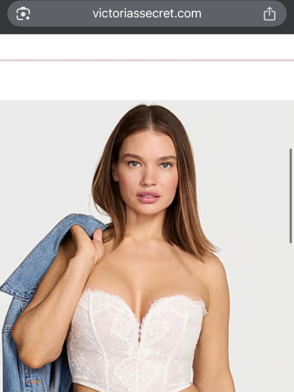 NWT VICTORIAS SECRET Dare to Dream Lace Deep-V Cropped Corset Top
